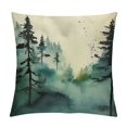 thumbnail image 1 of ARISTURING  Watercolor Foggy Forest Throw Pillow Covers Vintage Nature Landscape Square Pillowcases Cushion Cover for Room Sofa Chair Bed Home Decor, 1 of 5