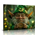 thumbnail image 1 of ARISTURING Watercolor Saint Patricks Gnomes Clipart, Festive Gnomes, St Patrick Day, Gnomes, Fantasy, Bright Wall Art, Canvas Prints, 1 of 5