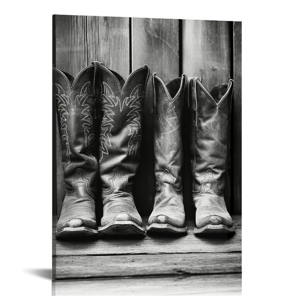 ARISTURING Western Cowboy Wall Art, Highland Cow Print, Boots Straw Hat