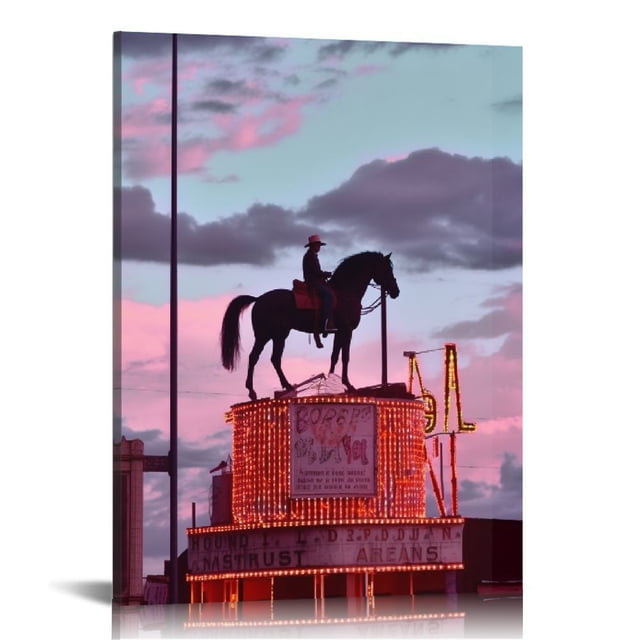 LyerArtork Pink Western Wall Art - Set Of 3 12x16 Inch Canvas Prints, Coastal Cowgirl Decor For Girls Room