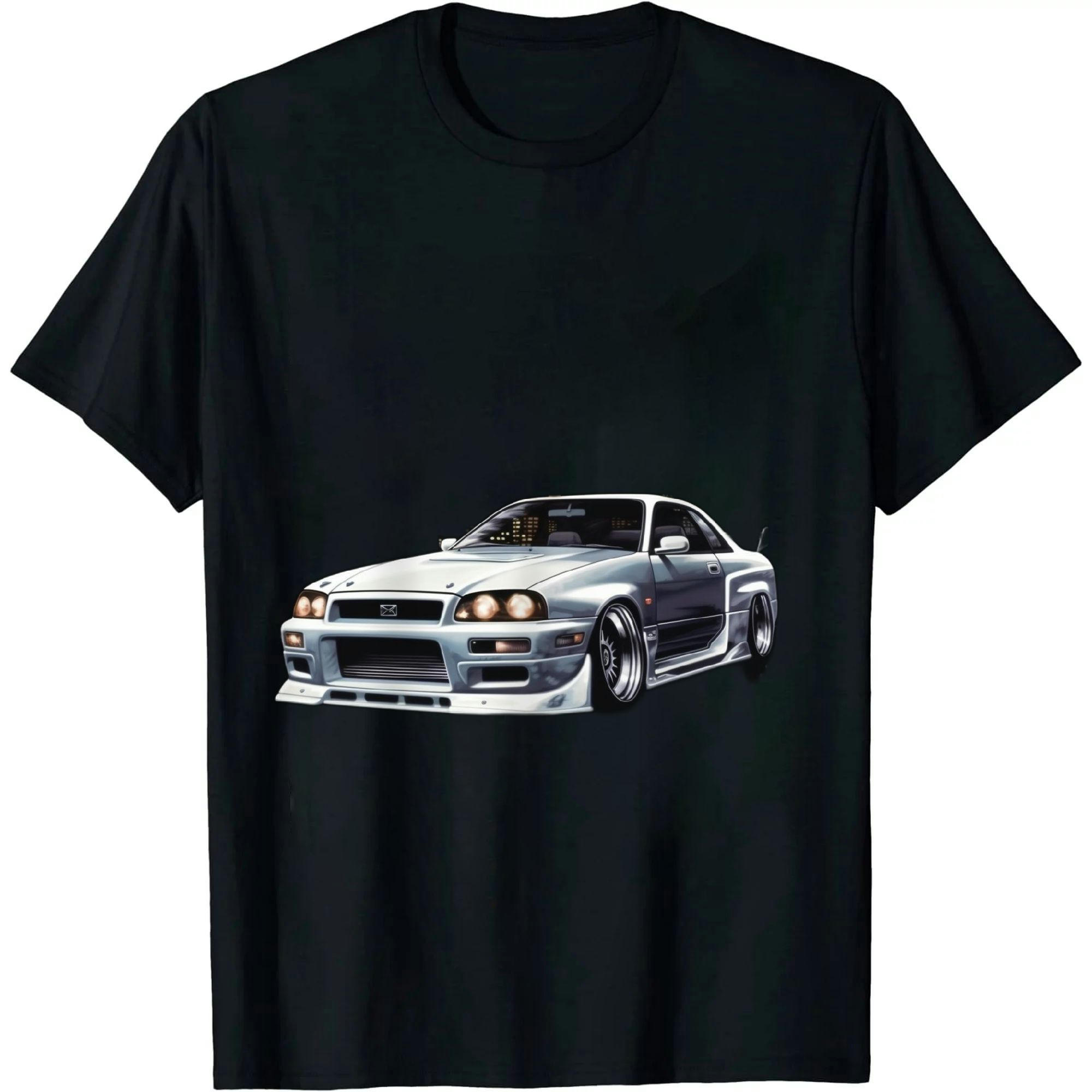ARISTURING White Gt r 34 Skyline JDM Car Enthusiast TShirt