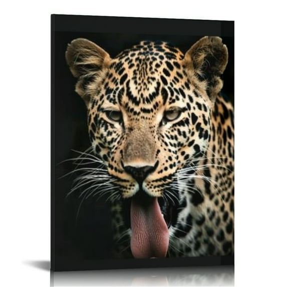 ARISTURING Wild Animals Canvas Wall Art Leopard Lion Tiger Paintings Poster Wildlife Pictures Art Prints Fierce Beast Wall Decor Stretched and Framed for Living Room Bedroom