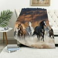 thumbnail image 1 of ARISTURING  Wild Horses Blanket Horse Blanket Throw for Boys Men Horses Running at The Beach Print Sherpa Fuzzy Blanket for Couch Bed Throw TV Blanket Horse Lovers Gifts, 1 of 6