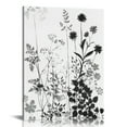 thumbnail image 1 of Jiayy Wildflower Silhouette Wall Art Print - 16x20 UNFRAMED, Minimalist Floral Decor - A Neutral, Contemporary Look for Any Room. Shades of Black, Gray and White., 1 of 5