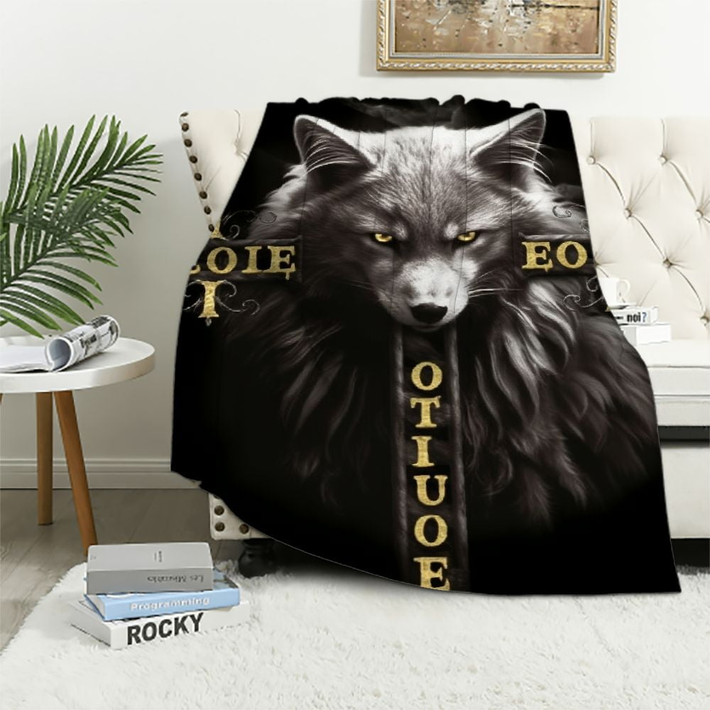 ARISTURING Wolf Blanket Motivational Quotes Throw Blankets Wildlife
