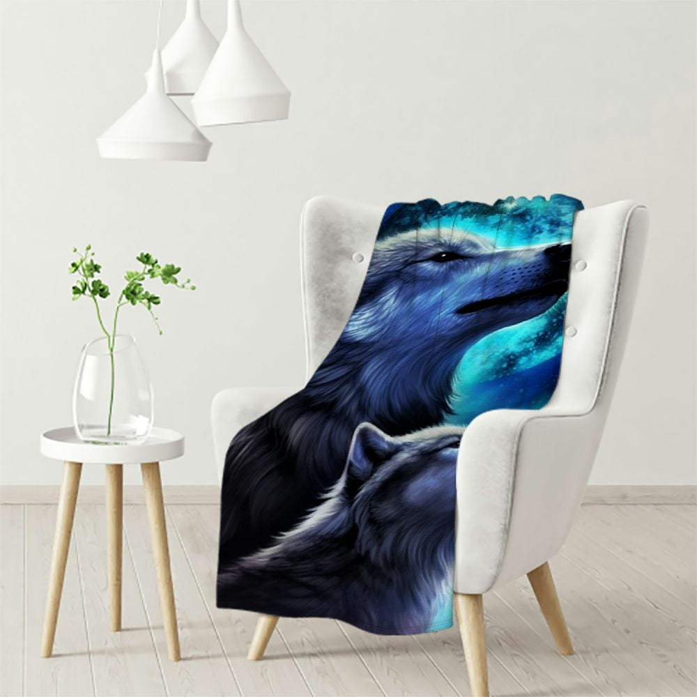 ARISTURING Wolf Blanket Wolfs Print Throw Blankets for Couch Sofa Bed