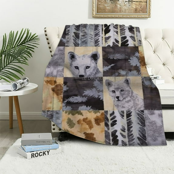 ARISTURING Wolf Blanket for Boy Man Wolf Wild Animals Throw Blanket Soft Warm Flannel Wolf Theme Blanket Gifts for Adults Teenager Couch Sofa Bed