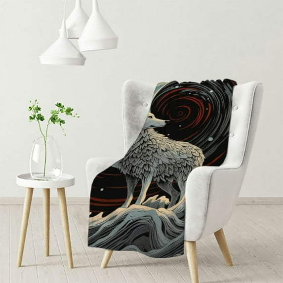 ARISTURING Wolf Blankets and Throws Blankets Decorative for Adults and Kids Design Pretty Art Gift Home Decorative Living Room Sofa Hug Plush Soft Beding Nap Cozy Blanket
