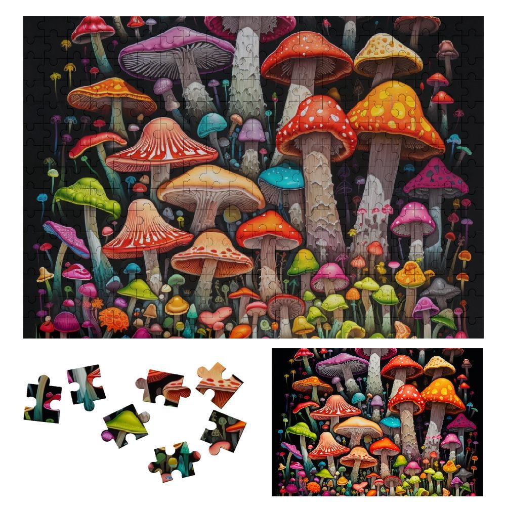 Jiayy Wooden Jigsaw Puzzle - Mushrooms Theme, Puzzle for Adults and ...