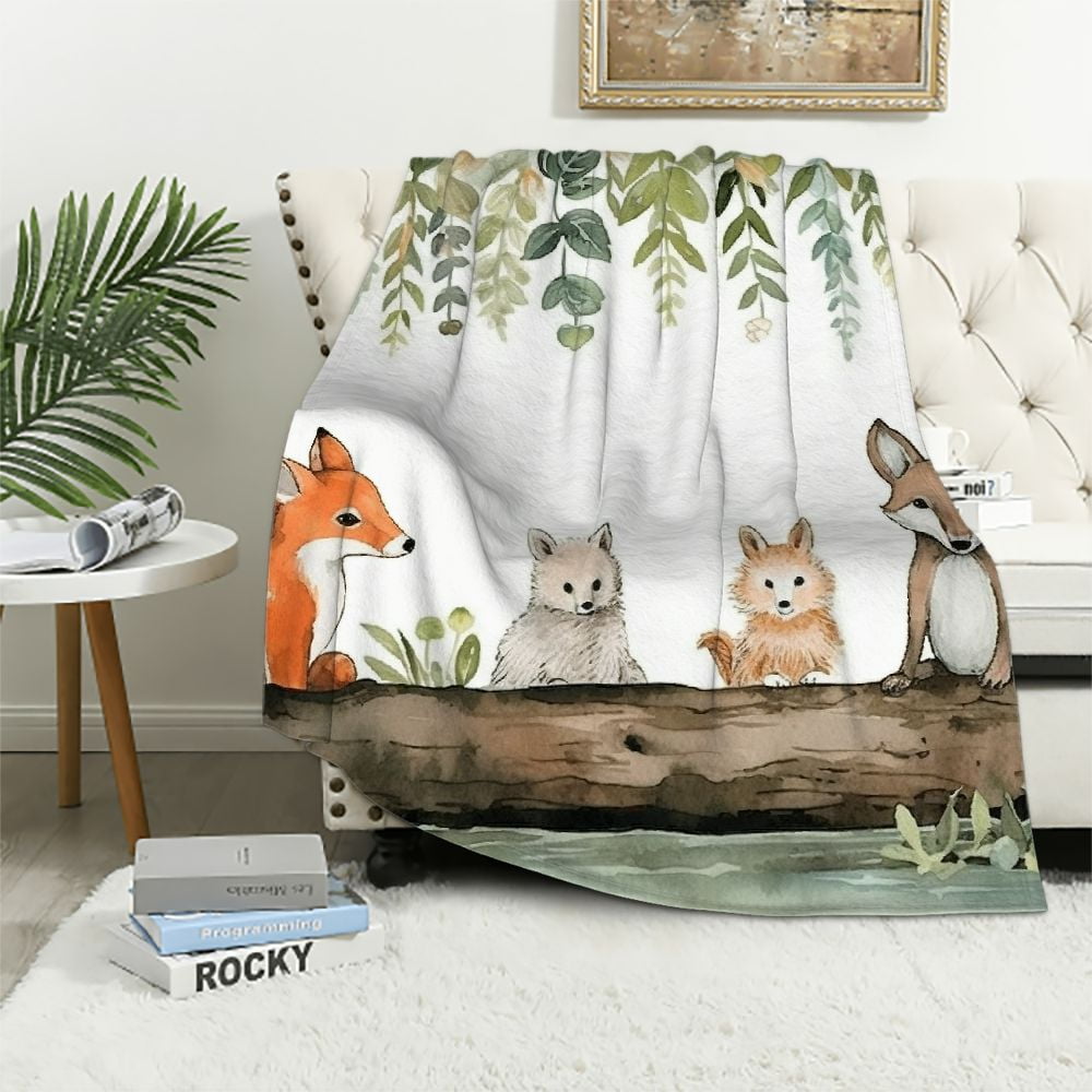 ARISTURING Woodland Monthly Milestone Blanket, Woodland Animals Growth ...