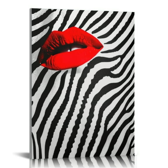 ARISTURING Zebra Print Poster Home Decor Canvas Painting HD Picture Bedroom Living Room Decor Wall Art and Framed (16x20inch)