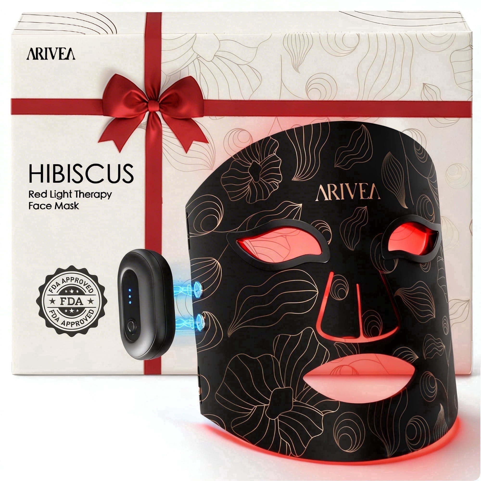 ヘアメイクフェイスライト　レイミー ARIVEA LED Red Light Therapy Face Mask, Wireless Rechargeable Red