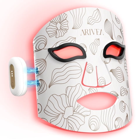 ARIVEA Red Light Therapy Mask for Face, Wireless LED Face Mask with 272 LEDs, Red & Near Infrared NIR Light Therapy, Rechargeable Skincare Device