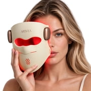 ARIVEA Red Light Therapy Face Mask, Rechargeable Skin Toning Device with Red, Blue & Near-Infrared Light, Beige