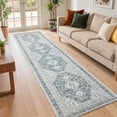 thumbnail image 1 of ARJINCUTE Boho Vintage Distressed Long Runner Rug Gray 2'x10', Soft Machine Washable Foldable Non-Slip Carpet for Hallway Kitchen Entryway Living Room Bedroom, 1 of 9