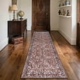 thumbnail image 1 of ARJINCUTE Distressed Vintage Brown Runner Rugs 2'x8', Non-Slips Low Pile Traditional Farmhouse Carpet, Machine Washable, 1 of 9