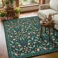 thumbnail image 1 of ARJINCUTE Spring Blooms Vintage Black Area Rugs 5' x 7', Soft Touch, Non Slip, Low Pile, Machine Washable, Foldable, 1 of 8