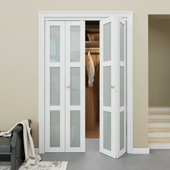 ARK DESIGN Easy Assembly Doors, Solid MDF White, 48" x 80"