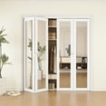 thumbnail image 1 of ARK DESIGN Scratch Resistant Mirrored Bi-Fold Doors with Hardware Kit, MDF Covered with PVC Film White, 72" x 80", 60lb, 1 of 9