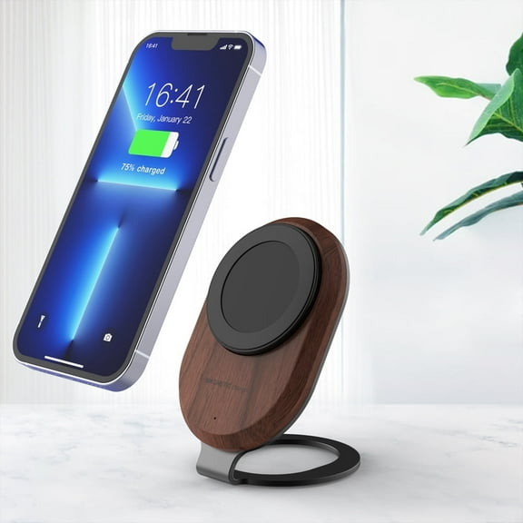 Nuvik Wood Wireless Phone Charger iPhone 12 + Magsafe Magnetic Charging Station