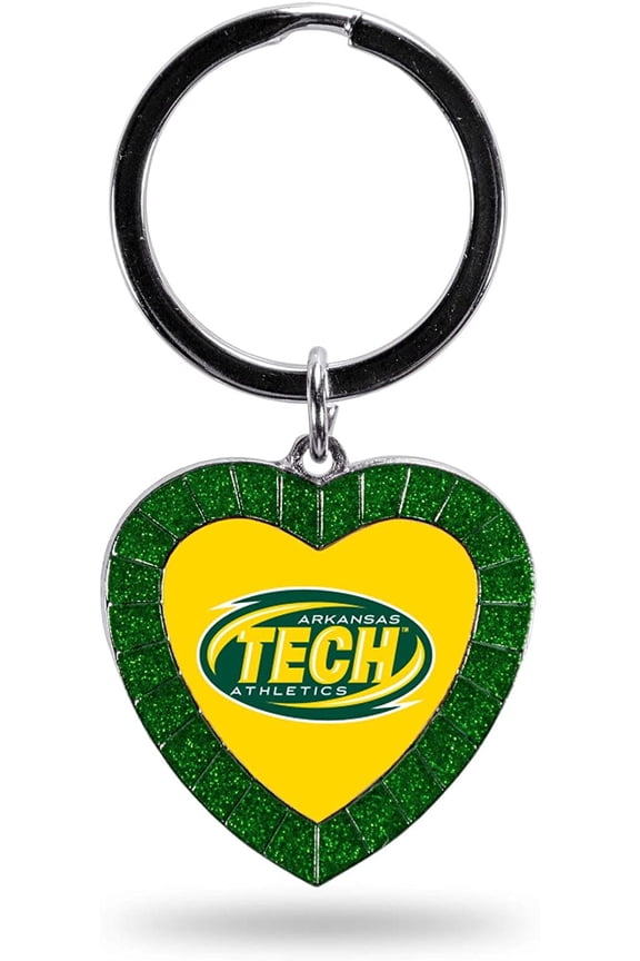 ARKANSAS TECH TEAM COLOR BLING HEART KEYCHAIN