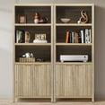 thumbnail image 1 of ARKANTOS 5 Shelf Bookcase with Doors Adjustable Shelf and Storage Cabinet Coastal Oak, 1 of 6