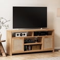 thumbnail image 1 of ARKANTOS Rattan TV Stand for 65 inch TV,Tall TV Console for Living Room,Natural Oak, 1 of 6