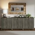 thumbnail image 1 of ARKANTOS Sideboard Buffet Cabinet with Fluted Panel Doors and Shelf, Charcoal Oak, Charcoal Oak, Set of 3, 1 of 15