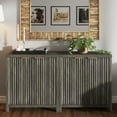 thumbnail image 1 of ARKANTOS Sideboard Buffet Cabinet with Fluted Panel Doors and Shelf, Charcoal Oak, Set of 2, 1 of 14
