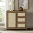thumbnail image 1 of ARKANTOS Sideboards and Buffets, Boho Storage Cabinets with Rattan Doors and Drawers, Walnut, 1 of 7