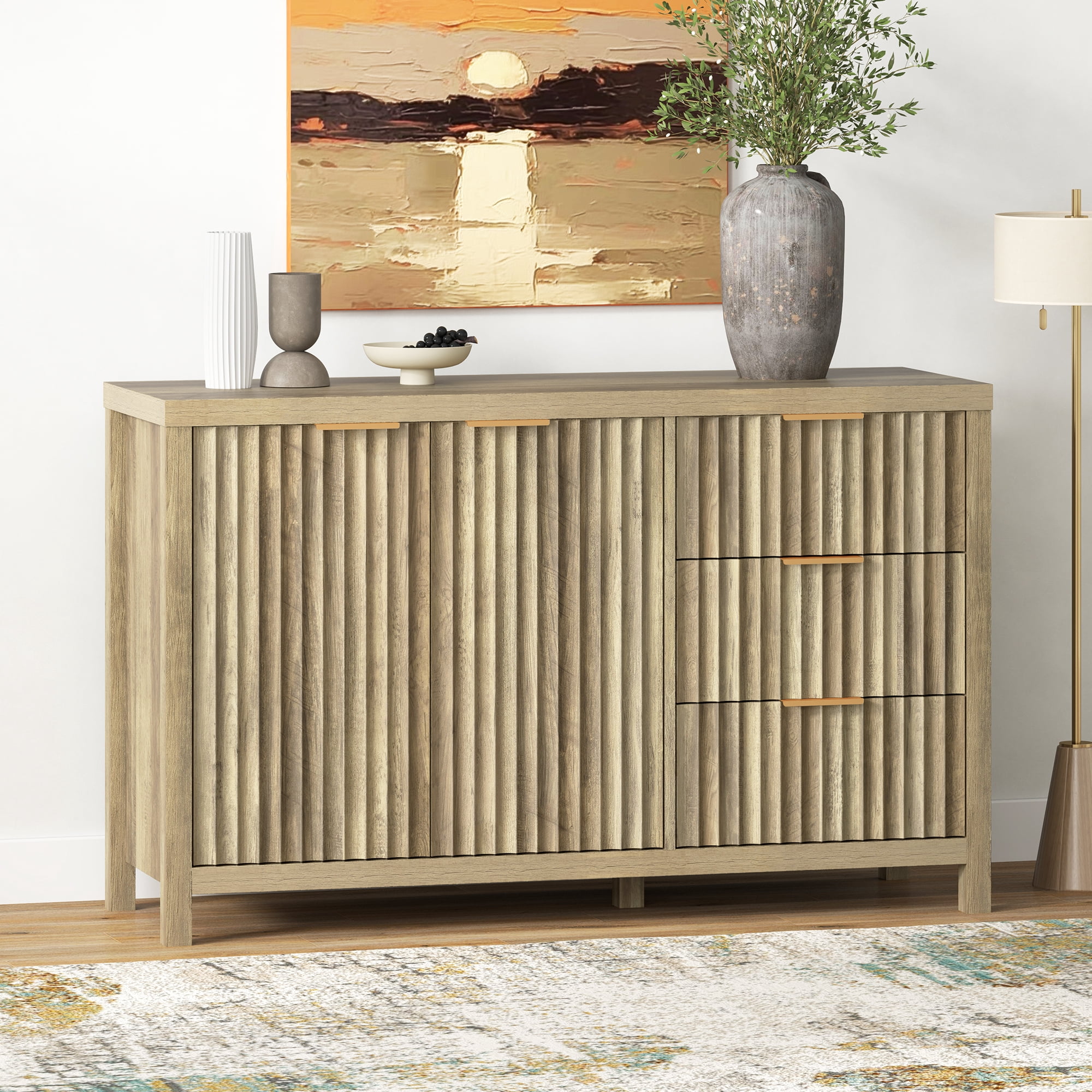 ARKANTOS Sideboards and Buffets, Modern Farmhouse Storage Cabinet with ...
