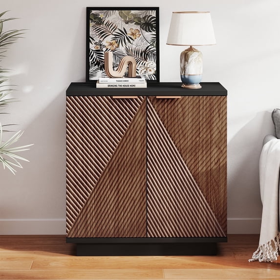 ARKANTOS Sideboard Buffet Cabinet with 2 Doors and Adjustable Shelf, Classic Walnut