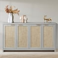 thumbnail image 1 of ARKANTOS Wood Sideboard Buffet Cabinet with Adjustable Shelves and 4 Rattan Doors, Mist Oak, 1 of 6
