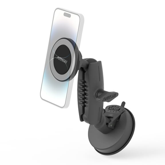 ARKON Mounts Magnetic Phone Holder for Car with Suction Mount | Compatible MagSafe Car Mount | Strong Windshield Suction | Compatible with iPhone MagSafe, and Galaxy, Pixel, Note, & More