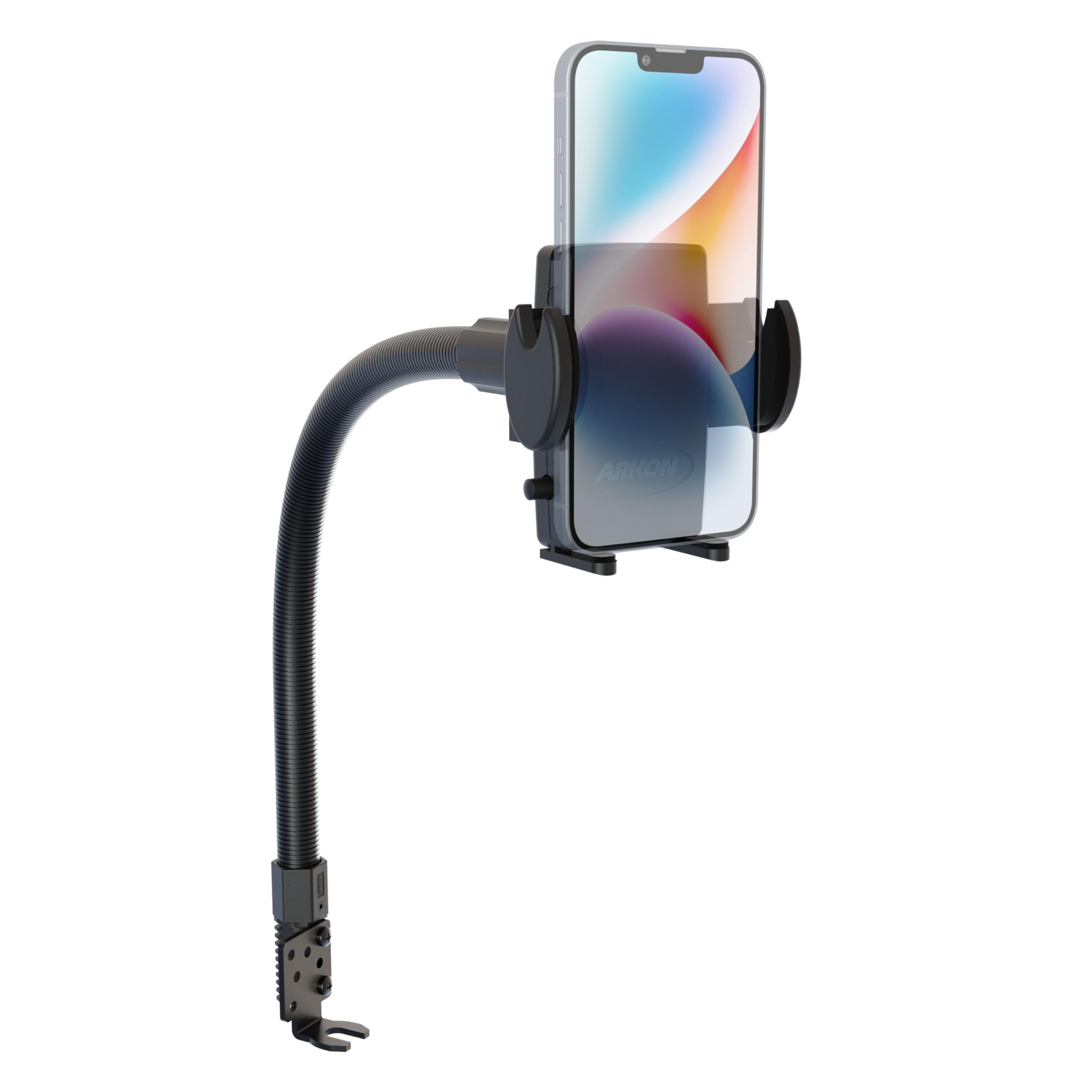 Black Flexible Aluminum Car Seat Rail Phone Holder Mount