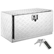 ARKSEN 30" Aluminum Truck Underbody ToolBox w/ T-Handle Latch Durable Pickup Trailer Storage Organizer Tool Box Key Lock, Silver