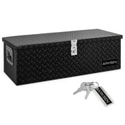 ARKSEN 30 Inch Aluminum Truck Pick Up Tool Box Underbody Trailer RV Storage Organizer Chest Box Lock with keys, Black