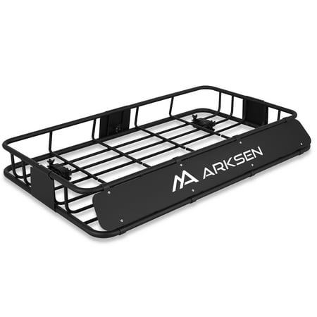 ARKSEN 30" x 50" x 6" Perfect-Wide Roof Rack Cargo Basket 150 lb. Capacity Full-Size Truck SUV Top Luggage Holder Carrier Storage, Black