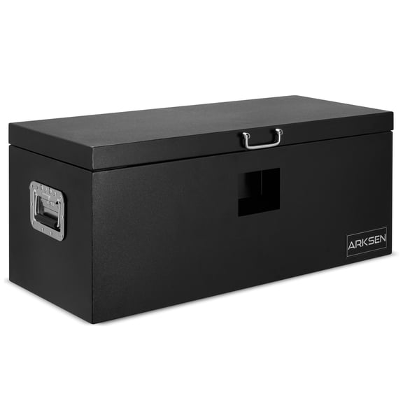 ARKSEN 36 x 15 x 15 Inch Steel Truck Bed Tool Box, Heavy Duty Weather-Resistant Utility Storage Chest for Pickup Trucks, Trailers & RVs, Black
