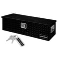 thumbnail image 1 of ARKSEN 39" Aluminum Diamond Plate Tool Box Chest Box Pick Up Truck Bed RV Trailer Toolbox Storage With Side Handle And Lock Keys, Black, 1 of 6