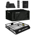 thumbnail image 1 of ARKSEN 43 x 39 x 6 inch Heavy Duty Roof Rack Cargo Carrier w/ 500D PVC Waterproof Cargo Bag, Universal Steel Roof Basket with Extension, 150 LBS Capacity Car Top Luggage Holder for SUV, Truck, Pickup, 1 of 7