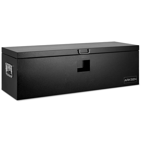 ARKSEN 48 x 15 x 15 Inch Steel Truck Bed Tool Box, Heavy Duty Weather-Resistant Utility Storage Chest for Pickup Trucks, Trailers & RVs, Black
