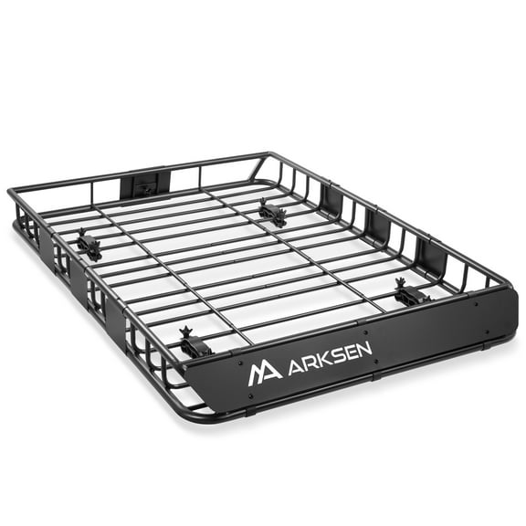 ARKSEN 54 x 39 x 5 Inch Upgrade Universal Roof Rack - 150Lbs Capacity Heavy Duty Cargo Carrier with Extension for Car, SUV & Pickup, Durable Steel, Easy Install, Spacious Storage