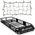 thumbnail image 1 of ARKSEN Skinny Roof Rack Cargo Carrier with Basket & Net, Heavy Duty Weather Resistant Top Mount Cargo Rack, Luggage & Camping Gear Storage for Car, Truck or SUV Transport, 1 of 6