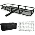 thumbnail image 1 of ARKSEN 60" x 20" x 6" Hitch Mount Angled Shank Cargo Carrier Basket W/Cargo Bag & Net Fit 2" Receiver 500LBS Capacity, 1 of 5