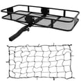 thumbnail image 1 of ARKSEN 60" x 20" x 6" Hitch Mount Cargo Carrier Folding Angled Shank Basket W/ Cargo Net Fit 2" Receiver 500LBS Capacity, 1 of 7