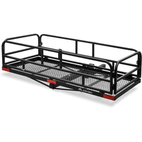 ARKSEN 60"x 24"x 14" Foldable Car Rear High Cargo Rack Carrier Trailer Hitch-Mounted Luggage Basket Fit 2" Receiver (500 lbs Capacity)
