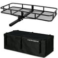 thumbnail image 1 of ARKSEN 60 x 25 x 6 Inch Folding Hitch Cargo Rack Carrier 500D PVC Waterproof Cargo Bag, 500 Lbs Capacity Heavy Duty 2 Inch Receiver Luggage Basket for SUV Pickup Camping Traveling, 1 of 7