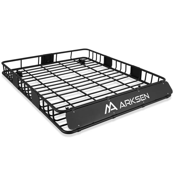 ARKSEN 64" x 50" x 6" Perfect-Wide Roof Rack Cargo Basket - 150 lb. Capacity Full-size SUV Heavy Duty Roof Top Luggage Carrier, Black