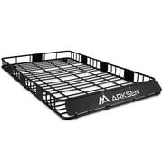 ARKSEN 84" x 50" x 6" Perfect-Wide Roof Rack Cargo Basket - 150 lb. Capacity Full-size SUV Heavy Duty Roof Top Luggage Carrier, Black